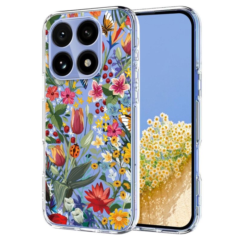 Hoesje Voor Xiaomi 15t Transparant Bloemenpatroon