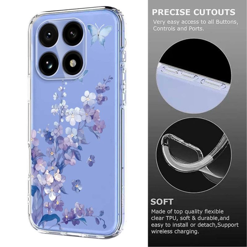Hoesje Voor Xiaomi 15t Transparant Bloemenpatroon
