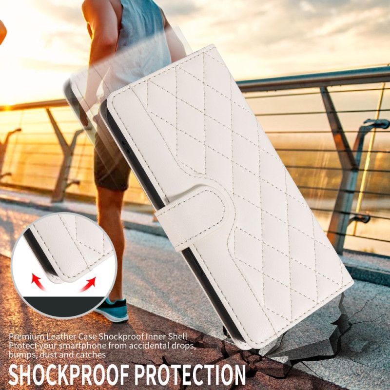 Leren Hoesje Voor Xiaomi 15t Gewatteerd Met Bandje En Schouderband