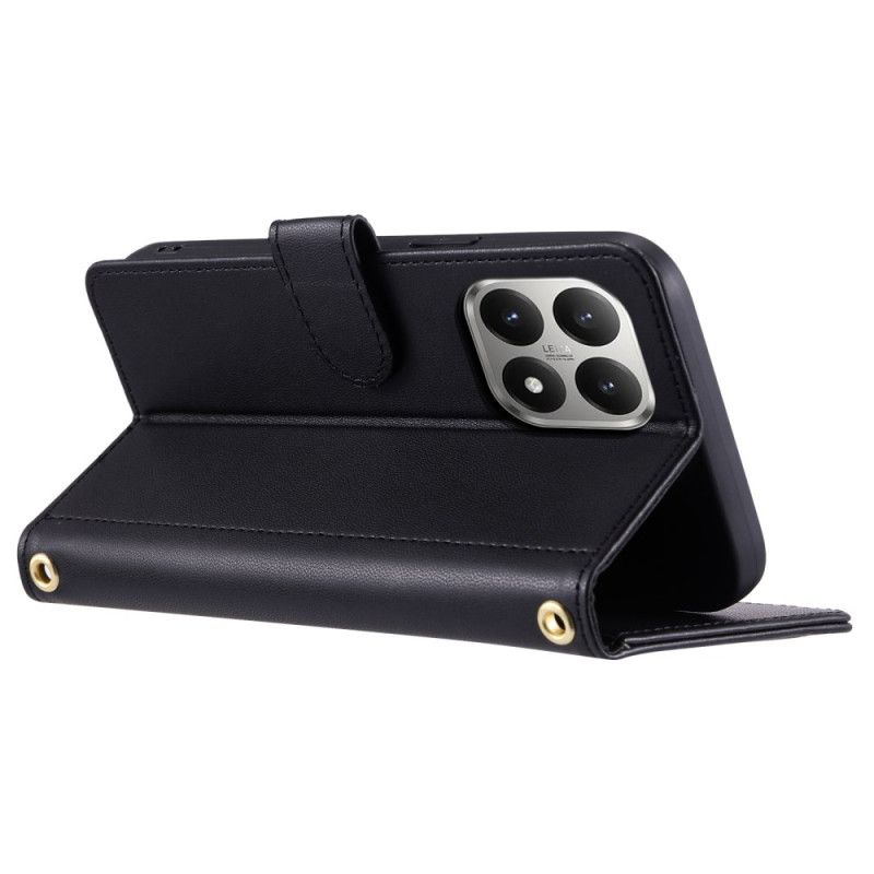 Leren Hoesje Voor Xiaomi 15t Gewatteerd Met Bandjes