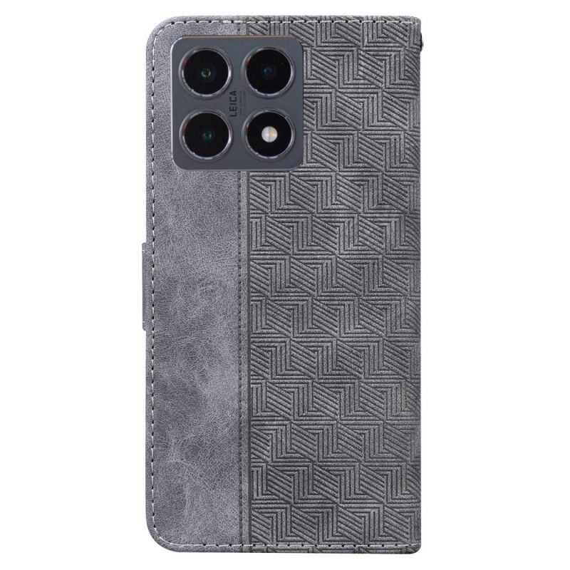 Leren Hoesje Voor Xiaomi 15t Geweven Patroon