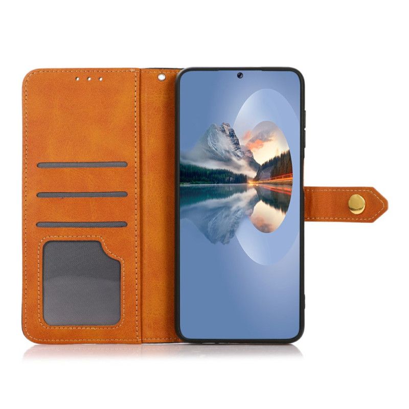 Leren Hoesje Voor Xiaomi 15t Gouden Sluiting Khazneh