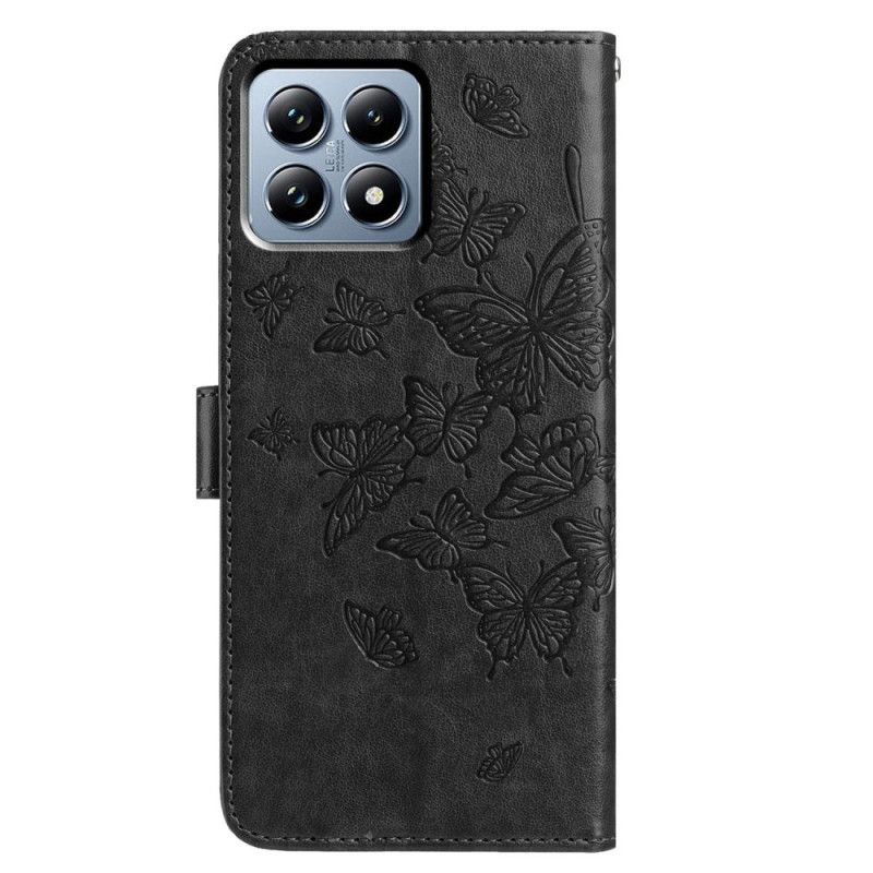 Leren Hoesje Voor Xiaomi 15t Grafisch Vlinder