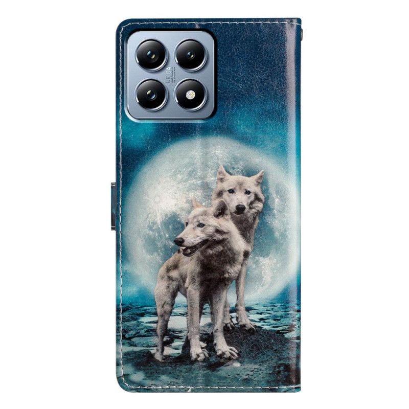 Leren Hoesje Voor Xiaomi 15t Twee Wolven