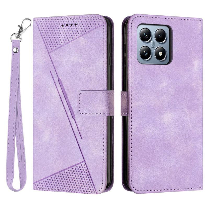 Leren Hoesje Xiaomi 15t Driehoekig Patroon Met Bandje