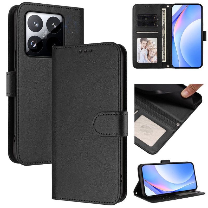 Leren Hoesje Xiaomi 15t Effen Design Met Rfid-bescherming