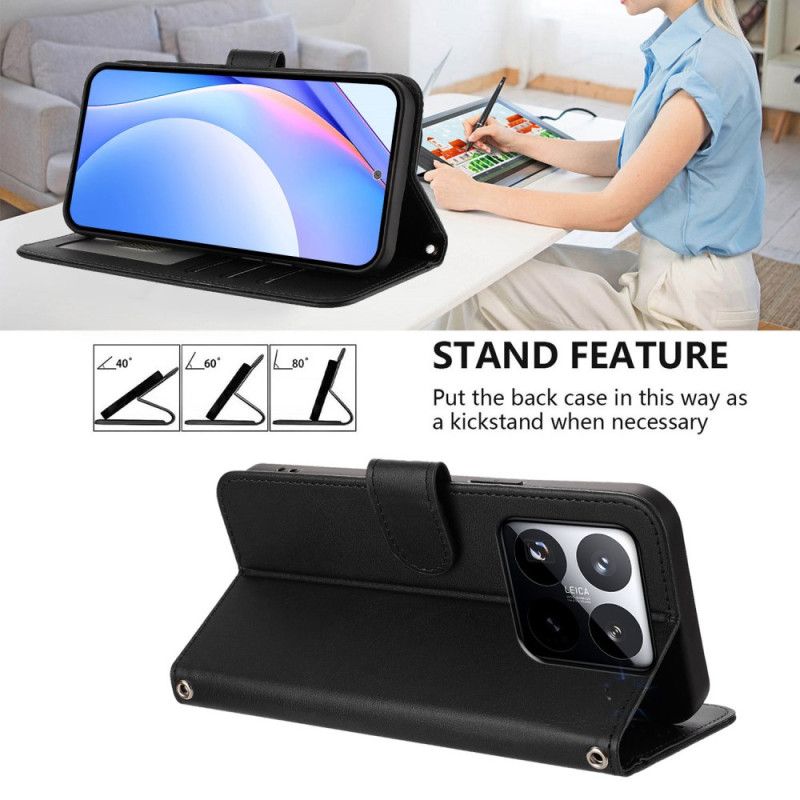 Leren Hoesje Xiaomi 15t Effen Design Met Rfid-bescherming