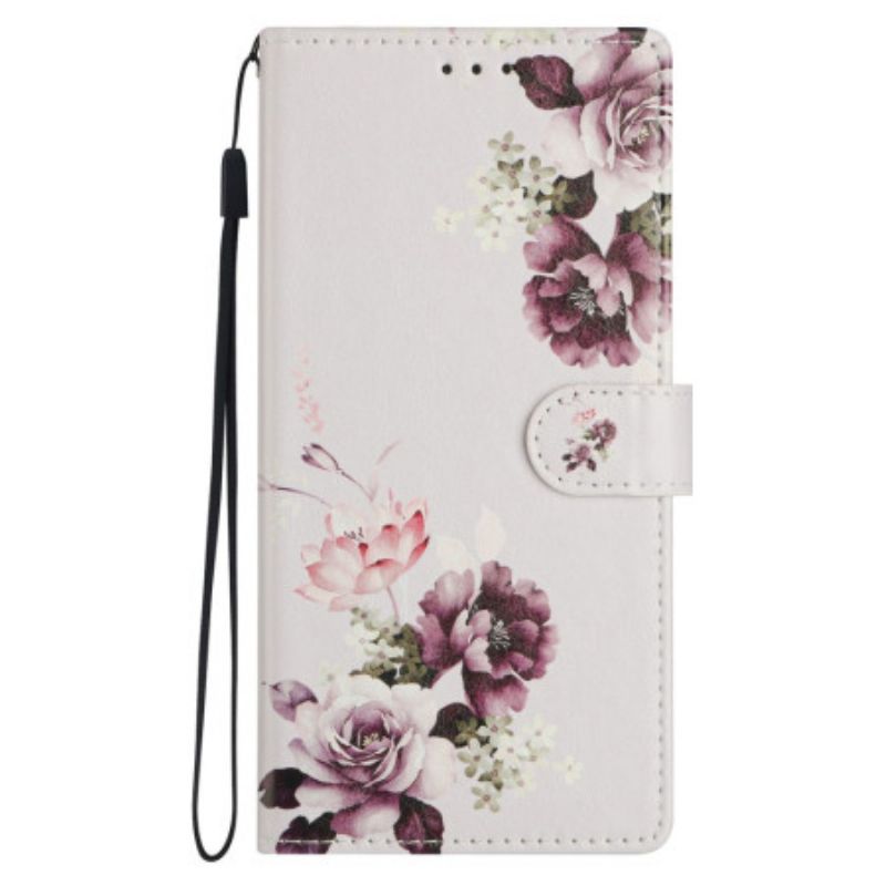 Leren Hoesje Xiaomi 15t Paarse Rozen
