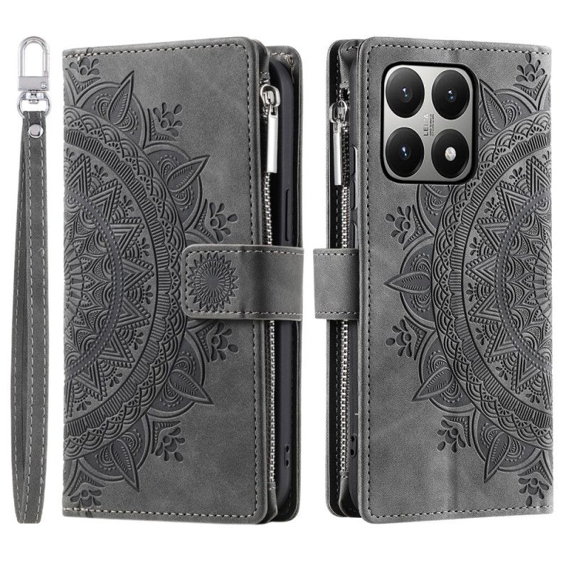Leren Hoesje Xiaomi 15t Portemonnee Met Mandala-suède-effect Bescherming Hoesje