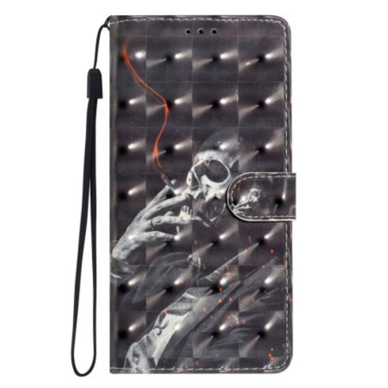 Leren Hoesje Xiaomi 15t Rokend Skelet Bescherming Hoesje