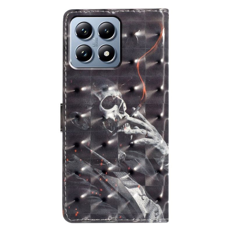 Leren Hoesje Xiaomi 15t Rokend Skelet Bescherming Hoesje