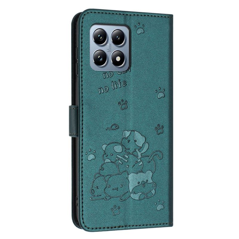 Leren Hoesje Xiaomi 15t Stapel Katten Met Bandje