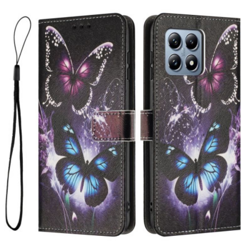 Leren Hoesje Xiaomi 15t Twee Vlinders Bescherming Hoesje