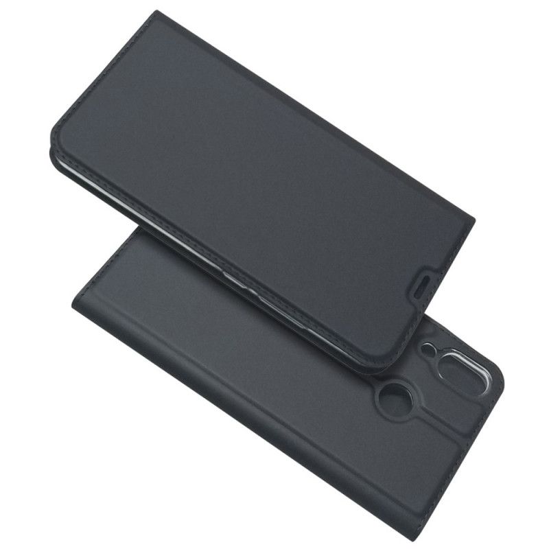 Folio-hoesje Asus ZenFone 5 / 5Z Donkerblauw Zwart Leereffect Met Zijdetextuur