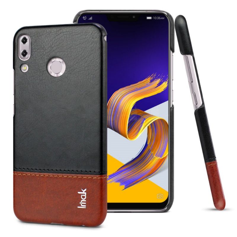 Hoesje Asus ZenFone 5 / 5Z Bruin Zwart Imak Ruiyi Serie Leereffect