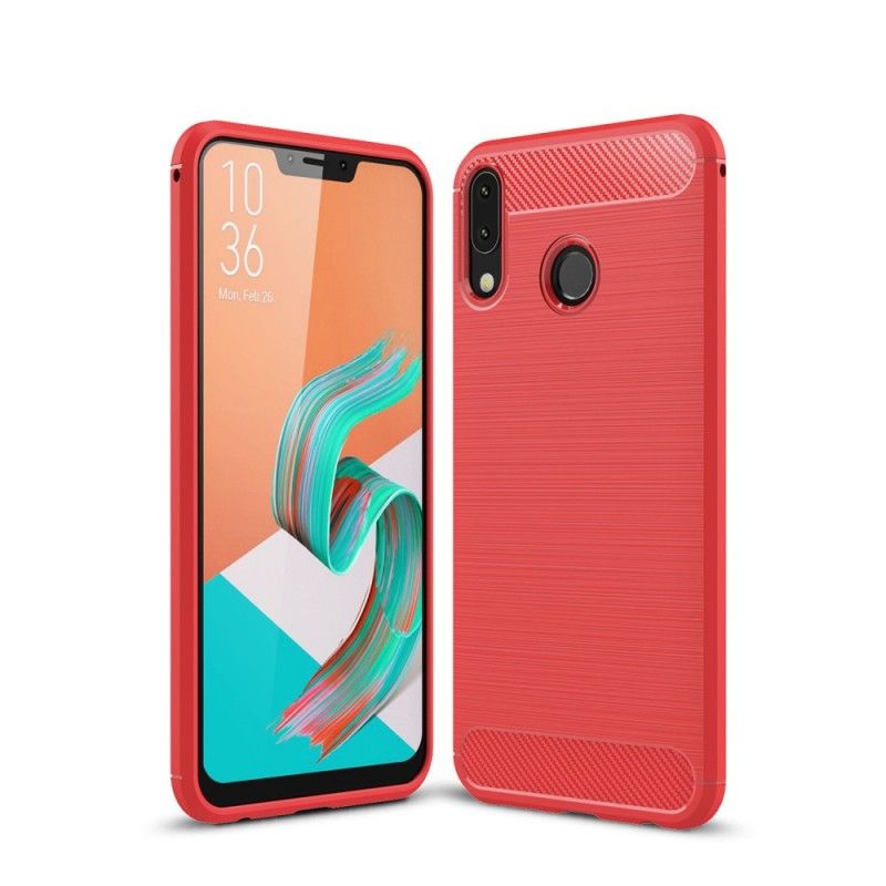 Hoesje Asus ZenFone 5 / 5Z Rood Zwart Geborsteld Koolstofvezel