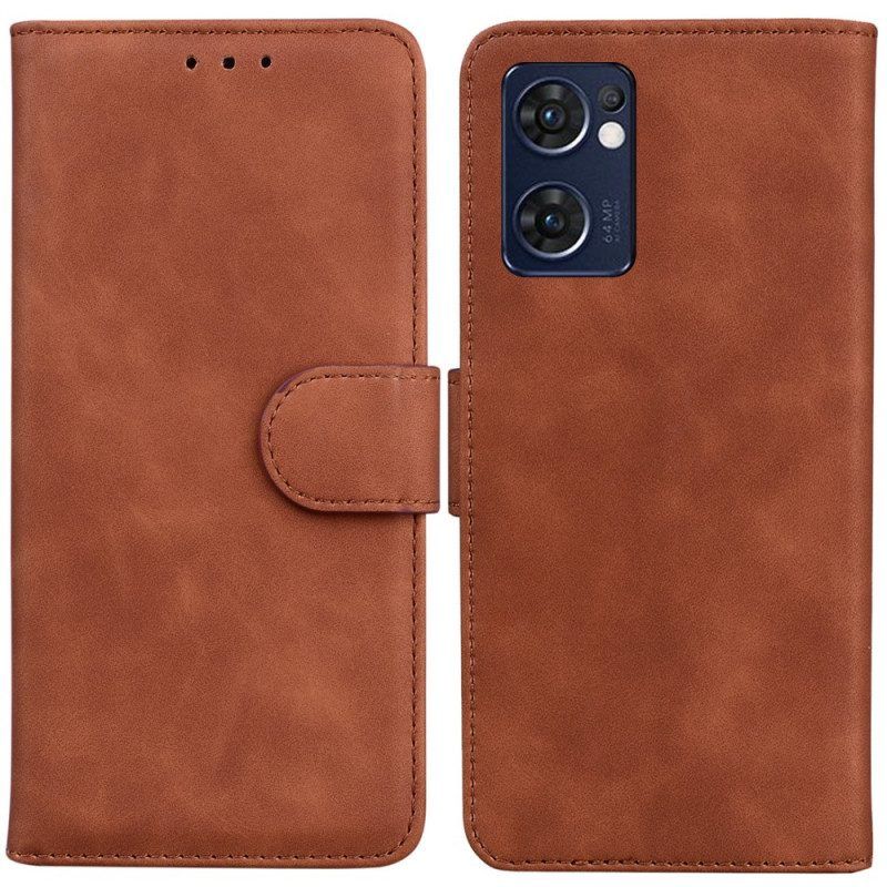 Flip Case voor Oppo Find X5 Lite Huid-aanraking Vlinder