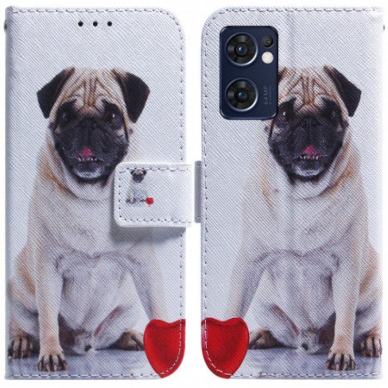 Flip Case voor Oppo Find X5 Lite Mops Hond