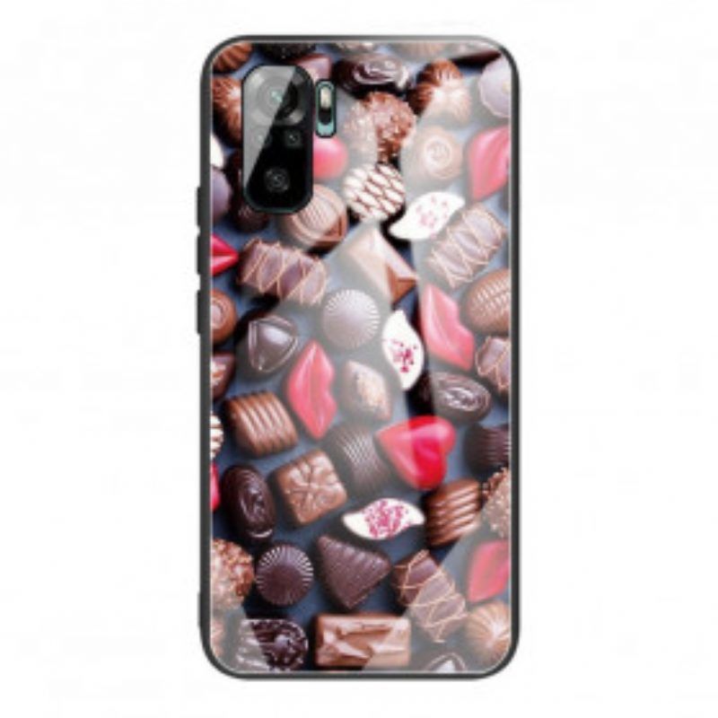 Hoesje voor Xiaomi Redmi Note 10 / 10S Chocolade Gehard Glas