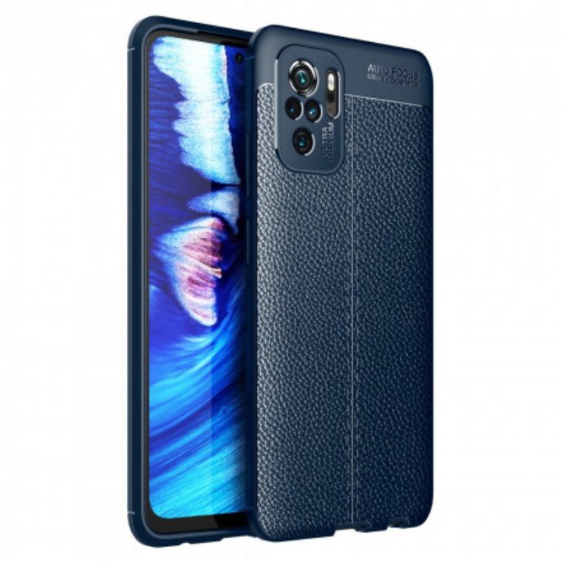 Hoesje voor Xiaomi Redmi Note 10 / 10S Ledereffect Litchi Dubbele Lijn