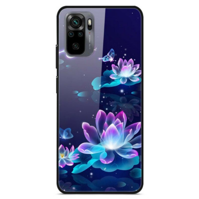 Hoesje voor Xiaomi Redmi Note 10 / 10S Waterlelies Van Gehard Glas