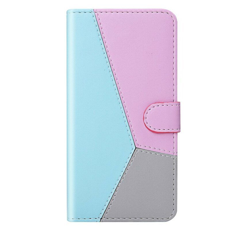 Leren Hoesje voor Xiaomi Redmi Note 10 / 10S Driekleurig Leereffect