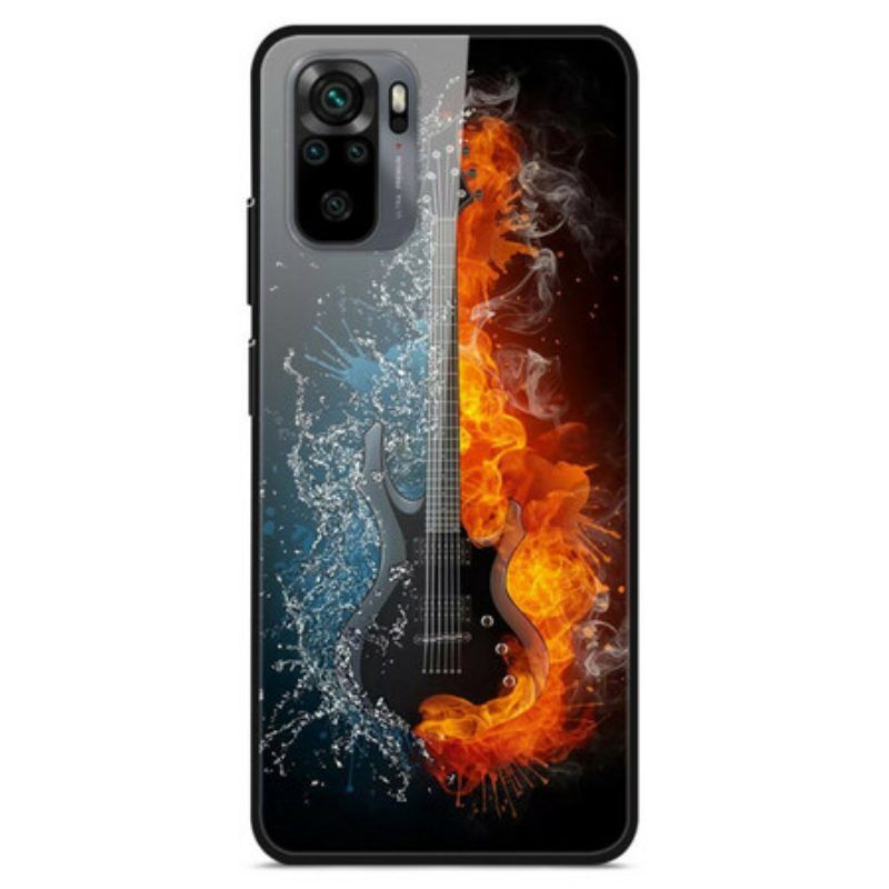 Telefoonhoesje voor Xiaomi Redmi Note 10 / 10S Gitaar Van Gehard Glas