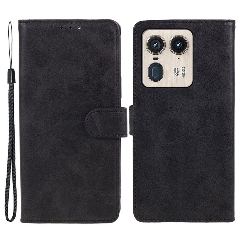Leren Hoesje Voor Motorola Edge 50 Ultra Getextureerd Oppervlak