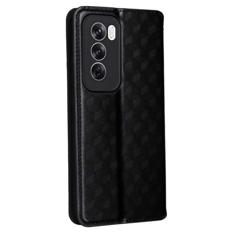 Leren Hoesje Voor Oppo Reno 12 Pro 5g 3d-ruitpatroon