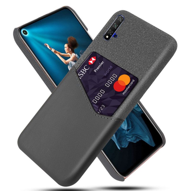 Case Hoesje Huawei Nova 5T Grijs Zwart Telefoonhoesje Ksq Kaarthouder
