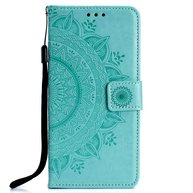 Cover Folio-hoesje Huawei Nova 5T Rood Grijs Telefoonhoesje Zon Mandala