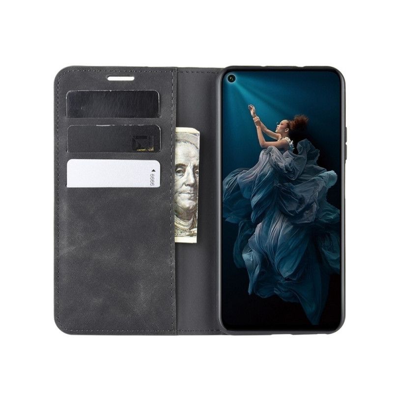 Folio-hoesje Huawei Nova 5T Zwart Chic Leereffect