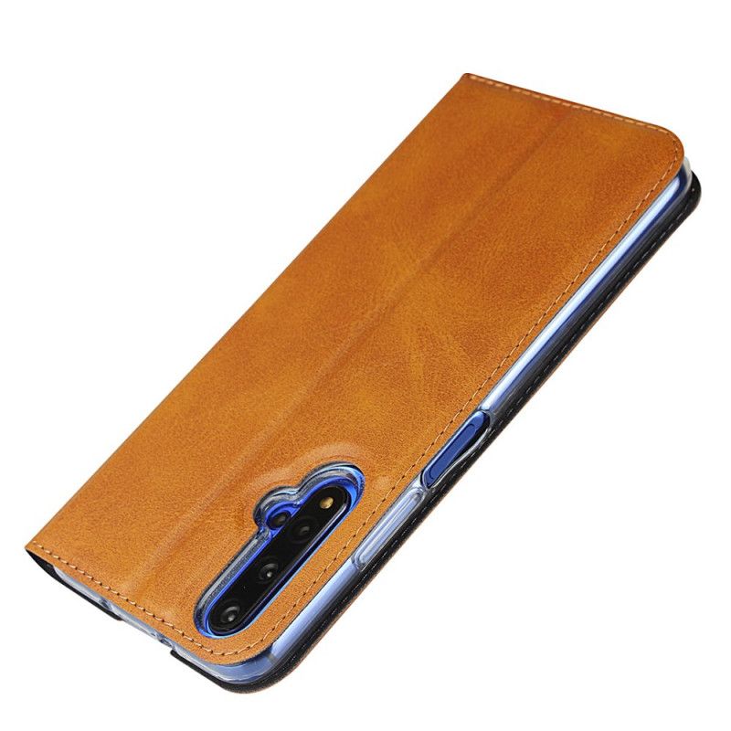 Folio-hoesje voor Huawei Nova 5T Rood Zwart Kunstleer Met Riem