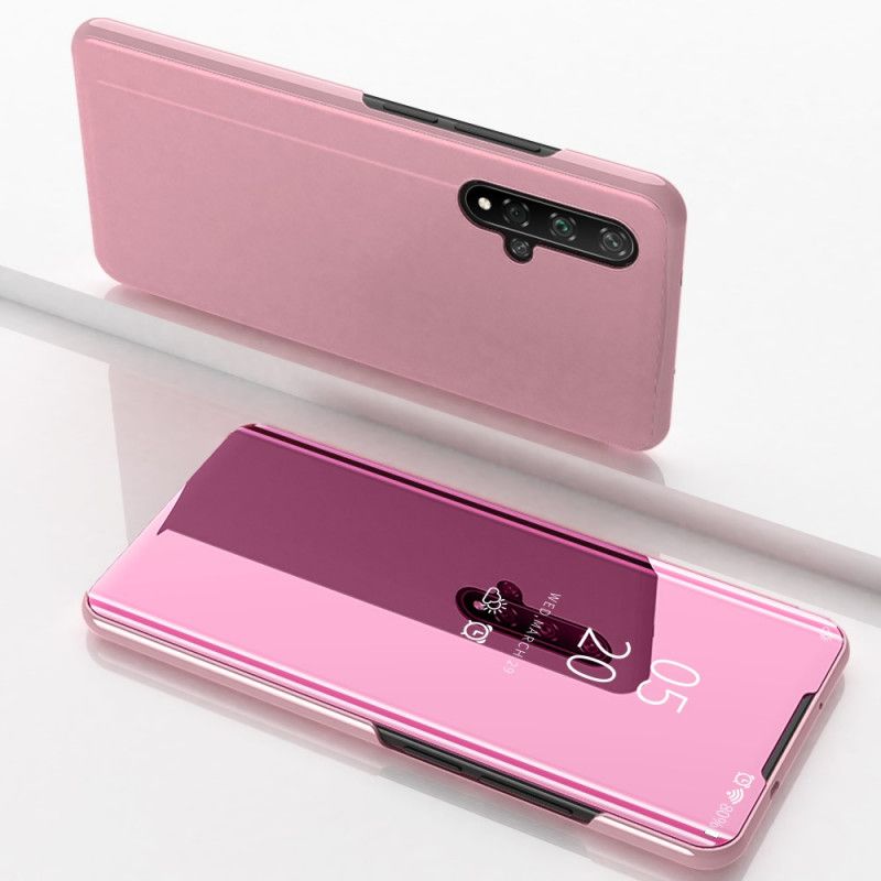 View Cover Huawei Nova 5T Donkerblauw Zwart Simplistische Spiegel