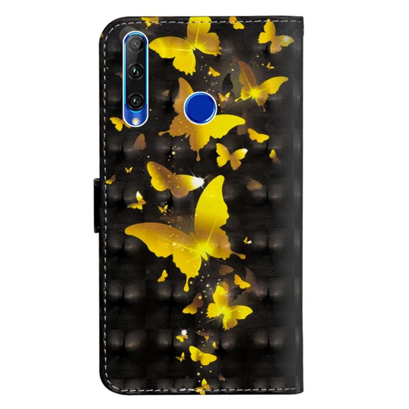 Bescherming Hoesje Honor 20e / 20 Lite Telefoonhoesje Gele Vlinders