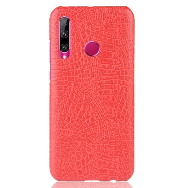 Hoesje Honor 20e / 20 Lite Koffie Cyaan Krokodillenleer Effect