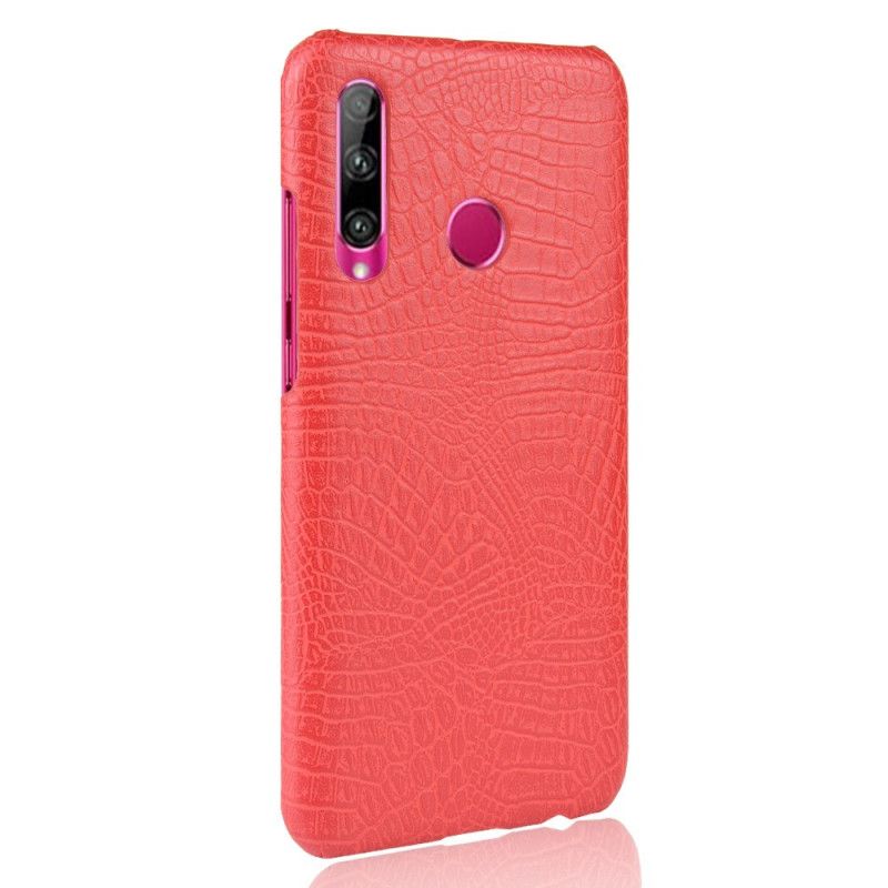 Hoesje Honor 20e / 20 Lite Koffie Cyaan Krokodillenleer Effect