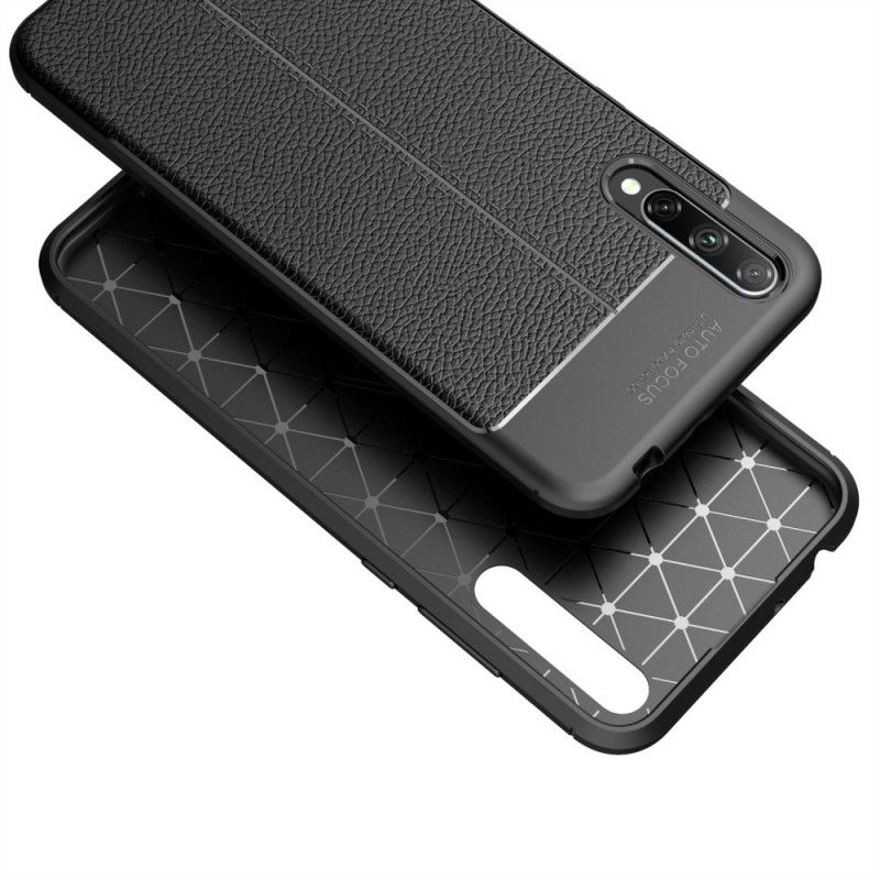 Hoesje voor Honor 20e / 20 Lite Rood Zwart Dubbellijns Lychee Leereffect