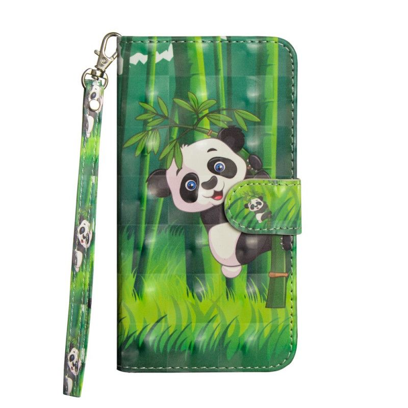 Leren Hoesje Honor 20e / 20 Lite Panda En Bamboe