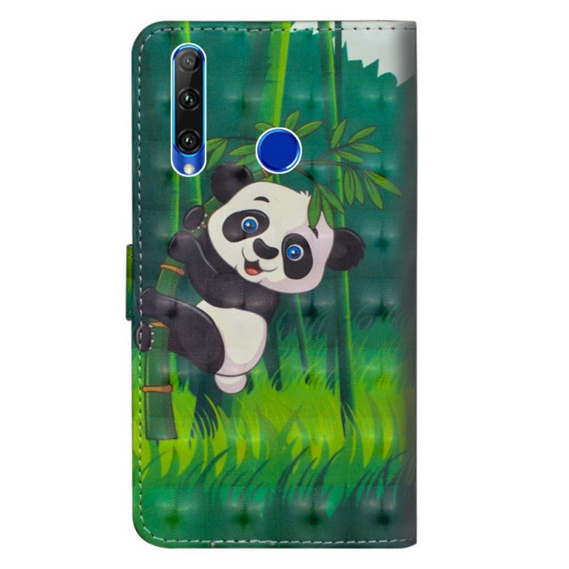 Leren Hoesje Honor 20e / 20 Lite Panda En Bamboe