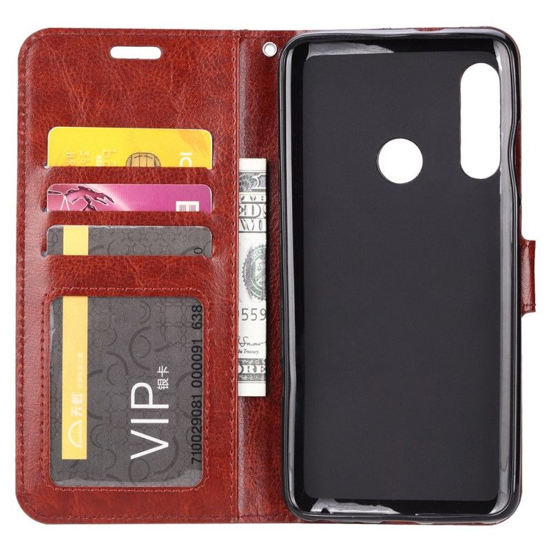 Leren Hoesje Honor 20e / 20 Lite Zwart Extreem Slank Leereffect