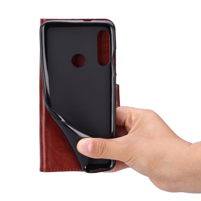 Leren Hoesje Honor 20e / 20 Lite Zwart Extreem Slank Leereffect