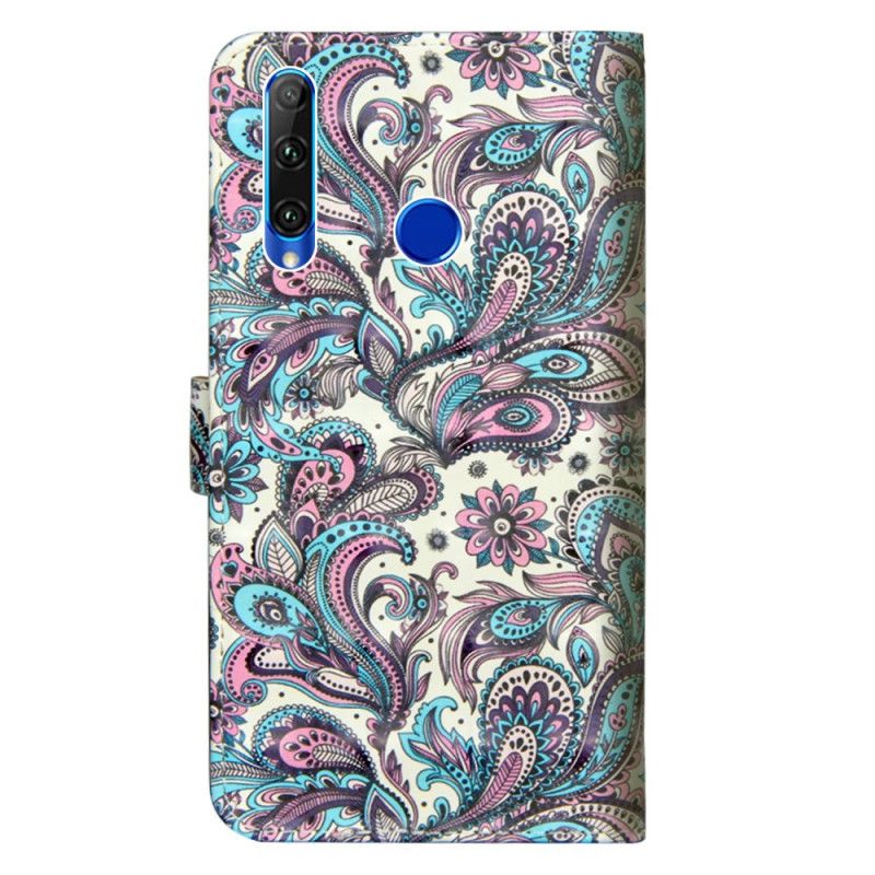 Leren Hoesje voor Honor 20e / 20 Lite Bloemen Met Een Patroon