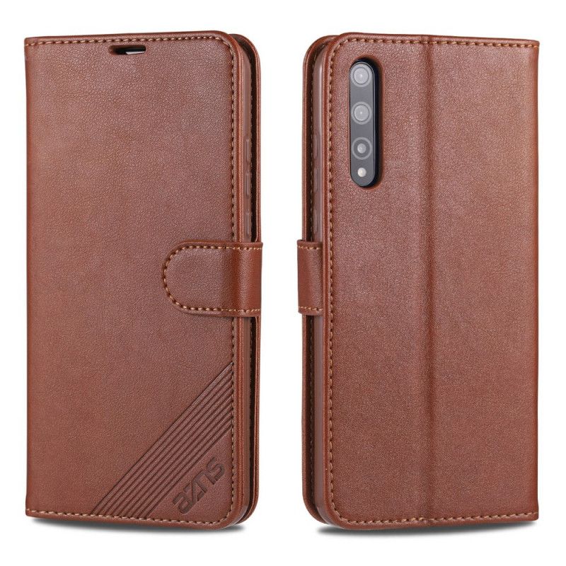 Leren Hoesje voor Honor 20e / 20 Lite Rood Zwart Azns Kunstleer