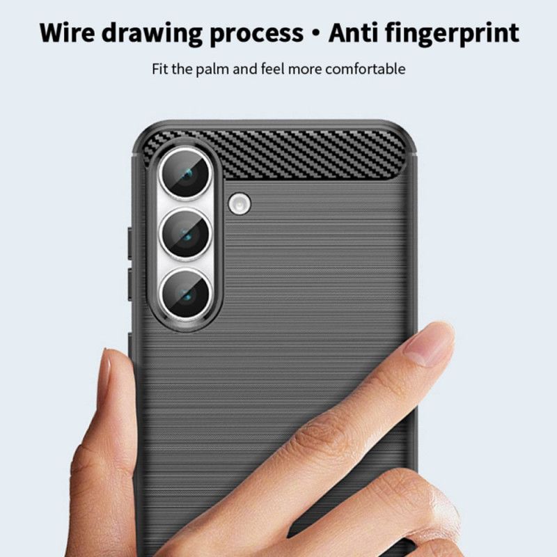 Case Hoesje Samsung Galaxy S25 Fe Telefoonhoesje Geborsteld Koolstofvezel