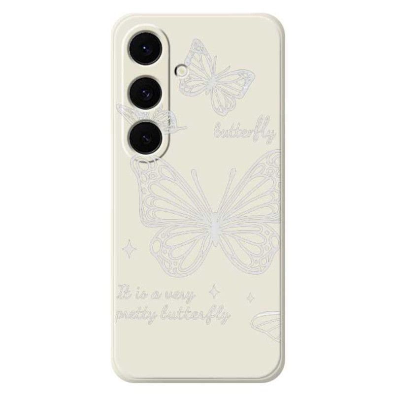 Case Hoesje Samsung Galaxy S25 Fe Telefoonhoesje Siliconen Met Witte Vlinder