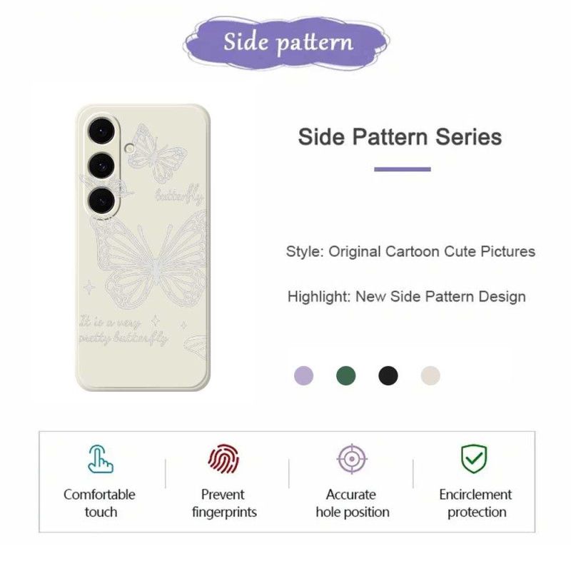 Case Hoesje Samsung Galaxy S25 Fe Telefoonhoesje Siliconen Met Witte Vlinder