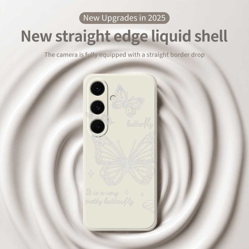 Case Hoesje Samsung Galaxy S25 Fe Telefoonhoesje Siliconen Met Witte Vlinder
