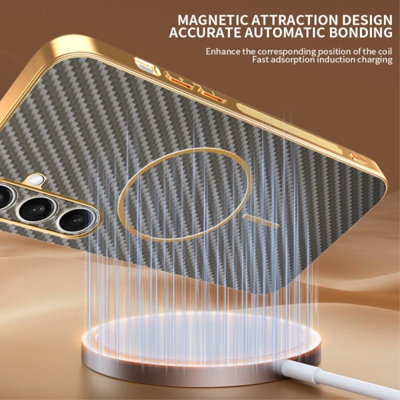 Cover Hoesje Samsung Galaxy S25 Fe Telefoonhoesje Magsafe Met Koolstofvezeldesign