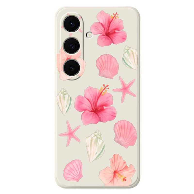 Cover Hoesje Samsung Galaxy S25 Fe Telefoonhoesje Siliconen Met Bloemen En Schelpen